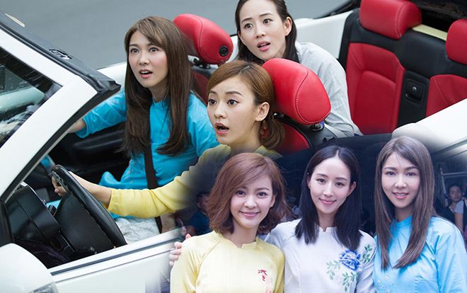 3 mỹ nhân Trương Quân Ninh, Tiết Khải Kì, Trần Y Hàm diện áo dài, đi siêu xe đại náo Sài Gòn