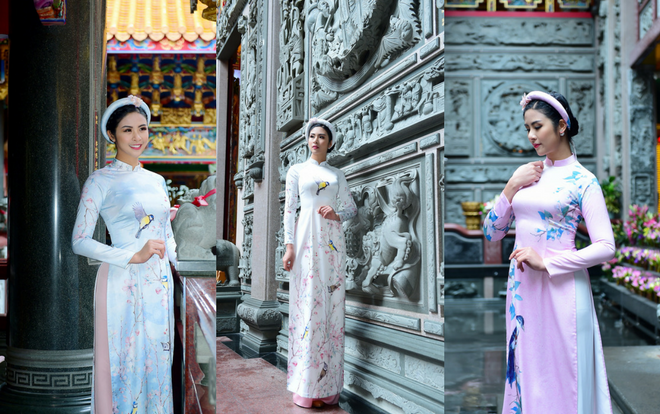 Tết này muốn mặc áo dài đẹp, phải học ngay cách diện áo dài của Hoa hậu Ngọc Hân