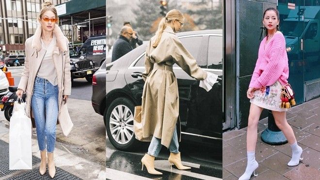 Đã qua thời của những đôi boots sặc sỡ, Gigi Hadid đến Châu Bùi đều 'lăng xê' ankle boots màu nude