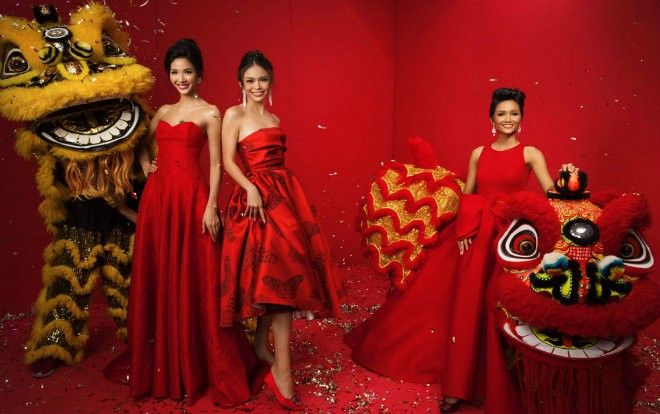 Hoa hậu H'Hen Niê đọ sắc quyến rũ với Hoàng Thùy, Mâu Thủy trong bộ ảnh chào Xuân 2018