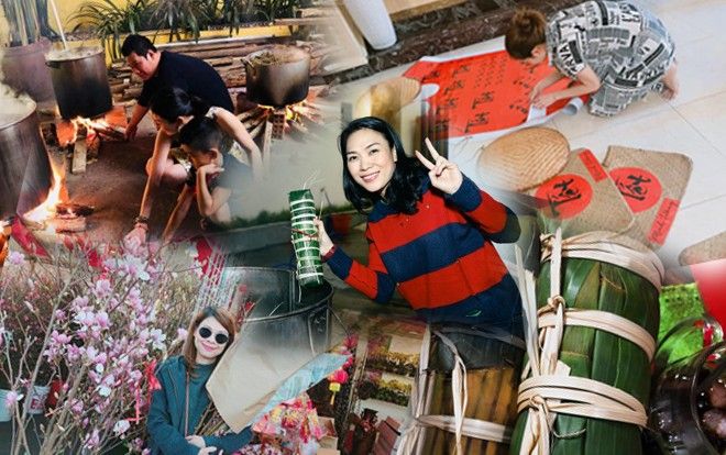 Sao Việt tất bật đón Tết 2018: Mỹ Tâm, H'Hen Niê tranh thủ gói bánh tét, Minh Hằng tự làm đồ trang trí nhà
