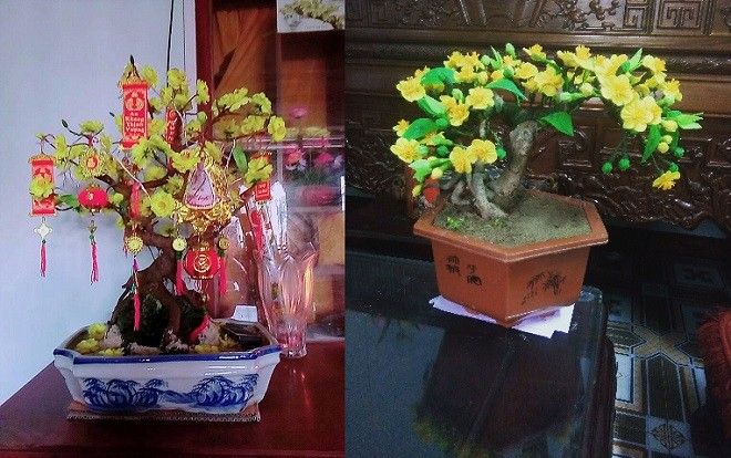 Mai đào thật quá đắt, nhà nhà đua nhau làm cây giả chưng Tết
