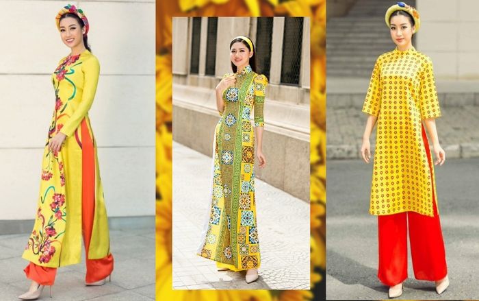 Ba ngày Tết diện áo dài vàng rực rỡ như nắng, chắc chắn các nàng sẽ may mắn cả năm!