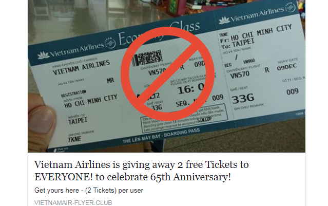 Nhiều người đang chia sẻ đường link tặng vé máy bay miễn phí, đây là lý do bạn cần dừng lại ngay