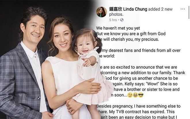 Chung Gia Hân tuyên bố kết thúc hợp đồng với TVB, tiết lộ đang mang thai con thứ hai