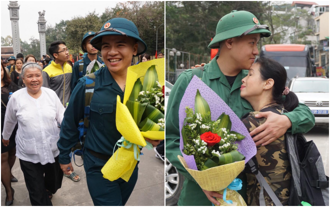 Những giọt nước mắt lưu luyến của người mẹ, người em tiễn tân binh lên đường nhập ngũ