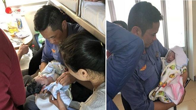 Sản phụ trở dạ trên tàu được nam nhân viên đường sắt đỡ đẻ