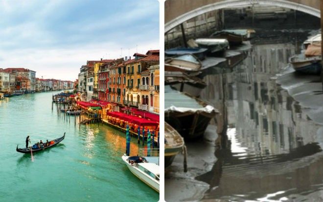 Cười ra nước mắt: Kênh đào Venice thơ mộng khi gặp hạn hán trông còn chẳng bằng bãi cạn sông Hồng