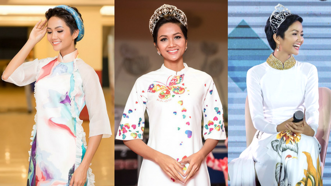 H'Hen Niê: Hoa hậu tóc ngắn, da nâu chăm diện áo dài nhất Việt Nam!