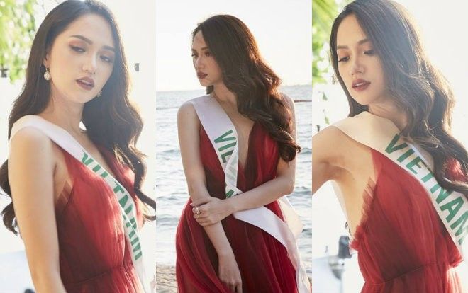 Hương Giang diện váy ren xuyên thấu khoét sâu thả dáng gợi cảm trên biển