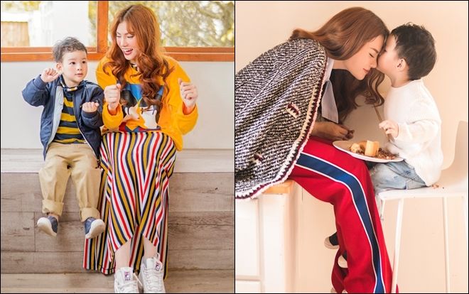 Con trai Thu Thủy ngày càng ra dáng 'hotboy', vui vẻ tạo dáng bên mẹ