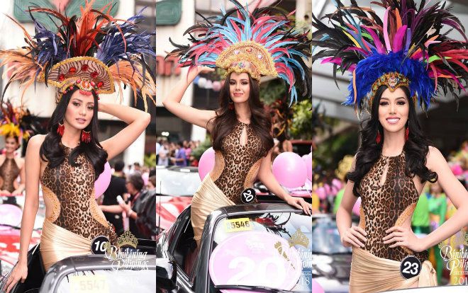 Dàn ứng viên Hoa hậu Hoàn vũ Philippines mặc bikini diễu hành tràn ngập đường phố