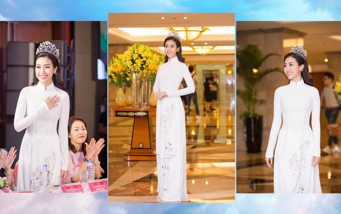 Diện áo dài trắng đơn giản, Đỗ Mỹ Linh khoe vẻ đẹp tinh khôi dẫn đầu bảng xếp hạng sao đẹp