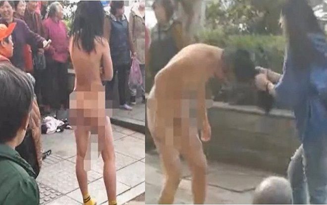 Bị bắt quả tang ăn trộm, 'nữ tặc' lột sạch quần áo hòng trốn tội