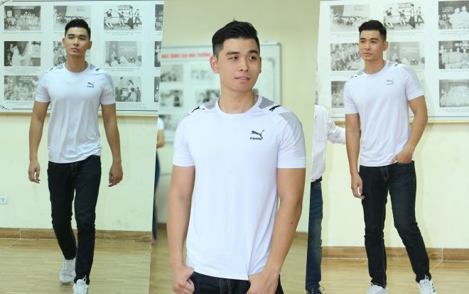 Nam sinh Cao học ĐH Quốc gia cao gần 1m9 gây ấn tượng ở buổi training Siêu mẫu