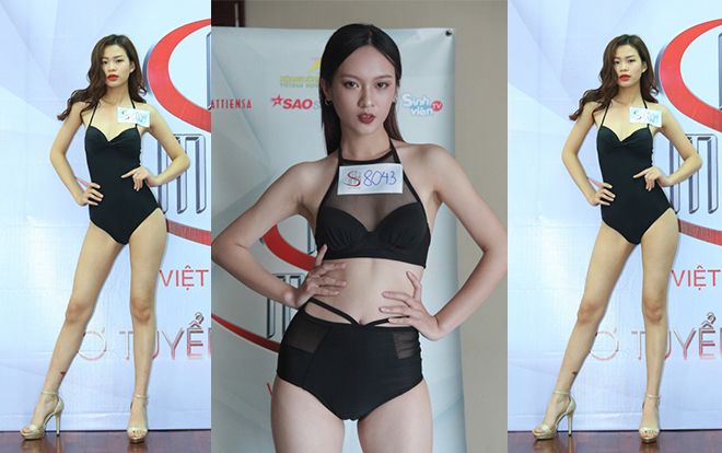 Bản sao Hoa hậu Hương Giang diện bikini nổi bật giữa dàn người mẫu ở casting Siêu mẫu VN