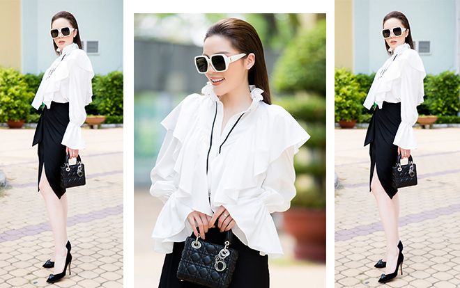 Kỳ Duyên mặc 'kín cổng cao tường' đi sự kiện sau ồn ào dao kéo vòng 1