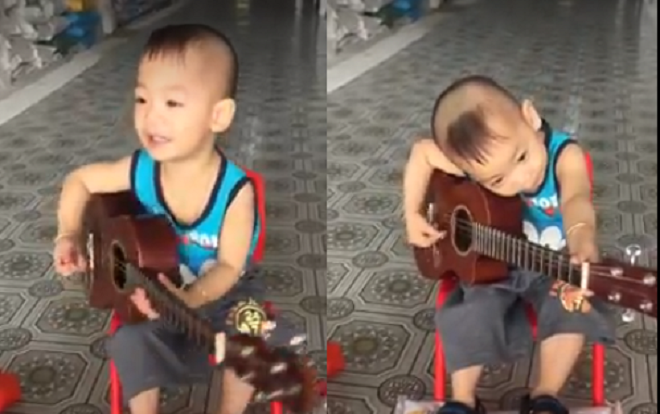 Clip cậu bé 'thần đồng' vừa gõ song lang vừa đệm đàn 'Vọng kim lang' khiến nhiều người thích thú