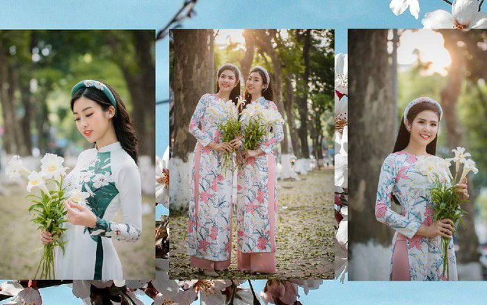 Đỗ Mỹ Linh diện áo dài thanh tao, đọ sắc cùng Ngọc Hân trên phố