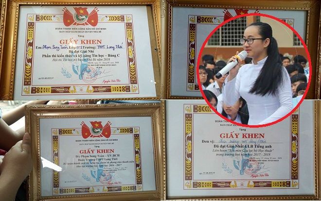 Dân mạng rần rần 'soi' lại bảng thành tích học tập 'siêu khủng' của nữ sinh Phạm Song Toàn tại Trường THPT Long Thới