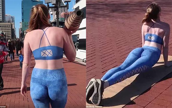 Cô gái khỏa thân tập yoga giữa chốn đông người mà không ai biết