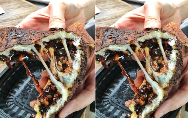 Sandwich kẹp phô mai trân châu ‘dài cả mét’ khiến giới trẻ Hà Nội check-in rần rần có gì hay?