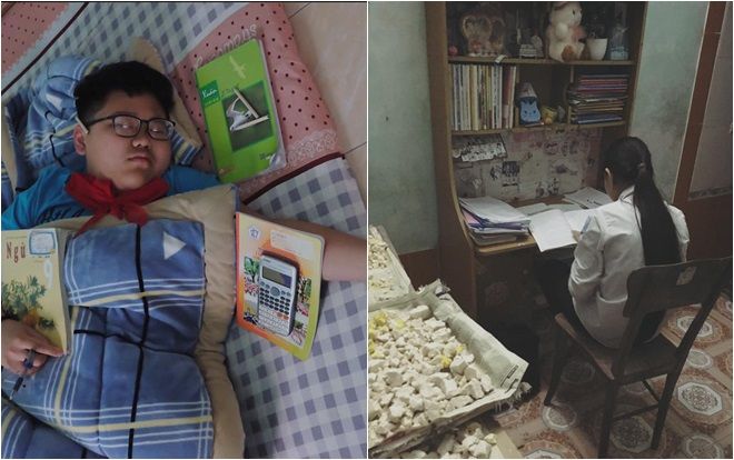 'Vừa học vừa xúc cơm ăn, nhiều lúc ngủ gật rơi cả bát' - Chị đau lòng chứng kiến em gái cố sức luyện thi vào lớp 10