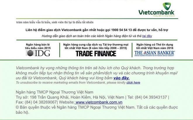 Website Vietcombank bị hack, hiển thị hai câu thơ chế