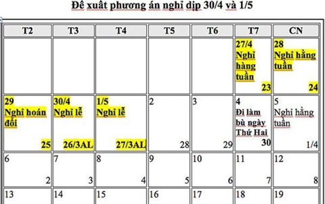 Lấy ý kiến về phương án nghỉ Tết Nguyên đán 2019 kéo dài 9 ngày