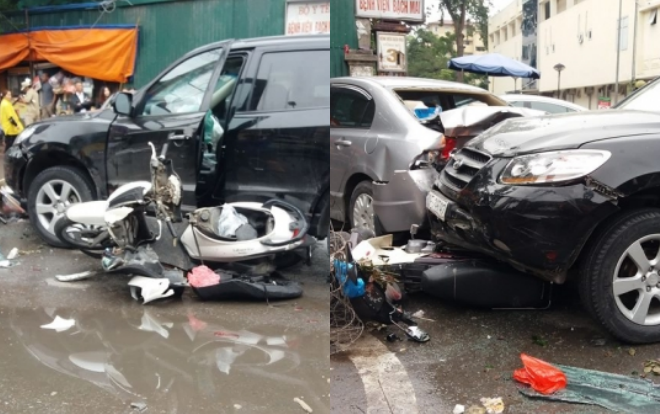 Vụ xe ô tô mất lái gây tai nạn liên hoàn trước cổng viện: Một phụ nữ tử vong