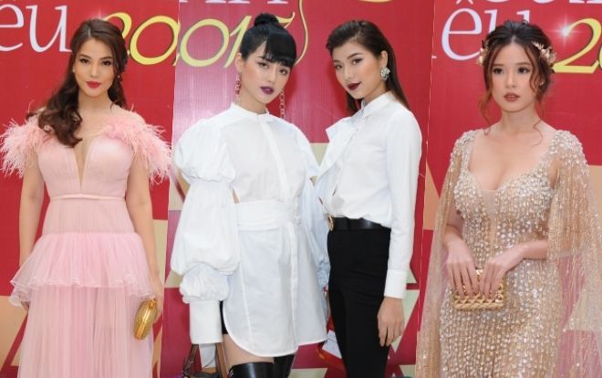 Khánh Linh, Đồng Ánh Quỳnh nổi bật gữa dàn mỹ nhân V-biz váy áo gợi cảm tại thảm đỏ Cánh diều 2017