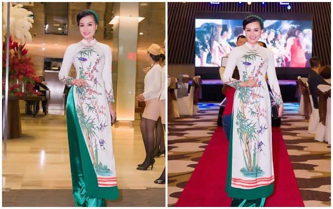 Nữ hoàng sắc đẹp Doanh nhân Trần Huyền Nhung giản dị trong tà áo dài