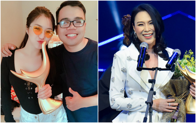 Nhận lại cúp từ tay Mỹ Tâm, Hương Tràm mừng rỡ 'vòi' giải Cống Hiến năm sau