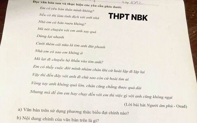 Đề Văn 'đầy thính' bắt theo trends bài hát Người Âm Phủ gây nhiều tranh cãi