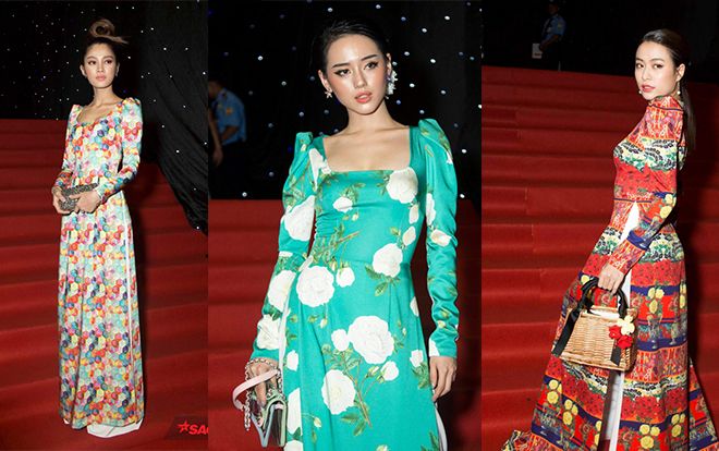 VIFW ngày đầu: Hoàng Thùy Linh, Mỹ Duyên The Face xúng xính áo dài trên thảm đỏ