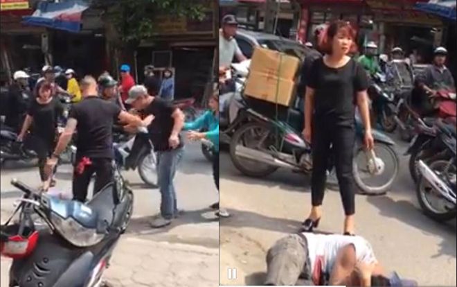 Chửi người đi đường, nam thanh niên bị 2 người đàn ông đánh sấp mặt