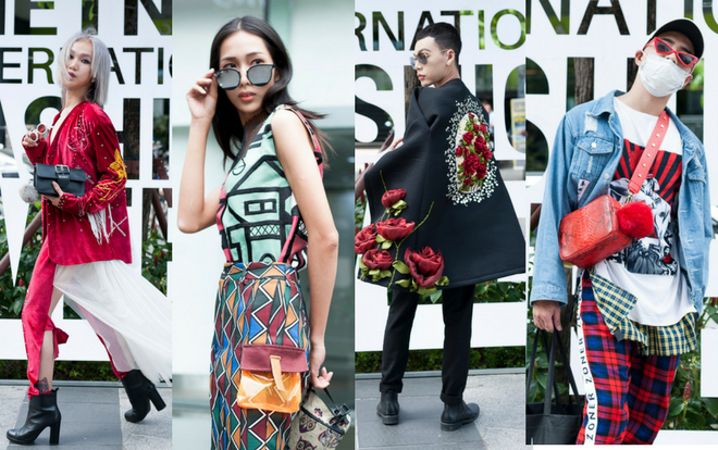 'Bản sao' Hoàng Thùy khuấy đảo The Best Street Style ngày 3 với trang phục bảy sắc cầu vồng