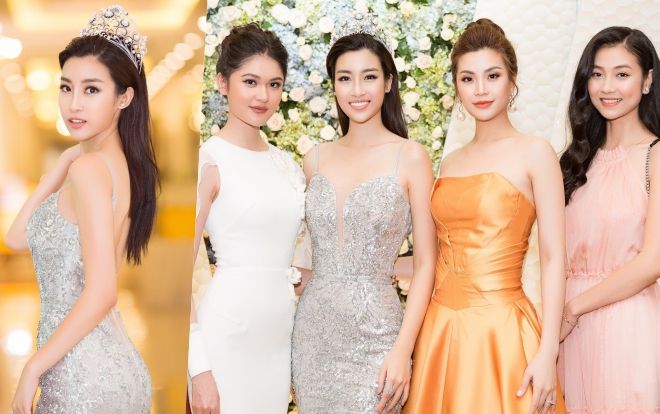 Đỗ Mỹ Linh khoe lưng trần gợi cảm, đọ sắc bên dàn hoa hậu, á hậu V-biz