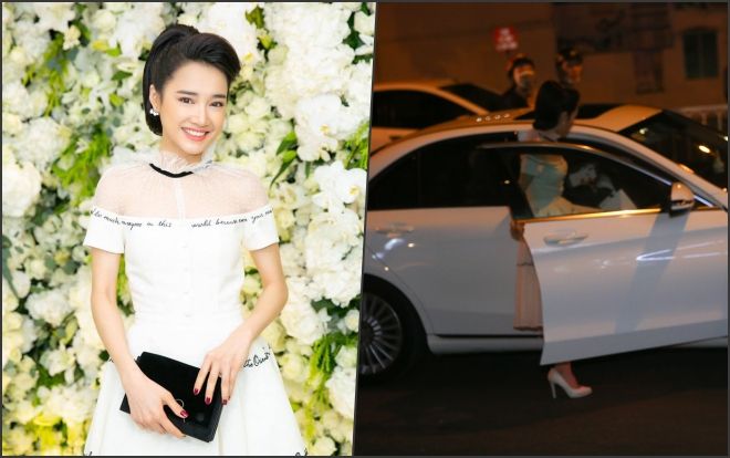 Nhã Phương xuất hiện rạng rỡ, đi xe Trường Giang tặng đến sự kiện