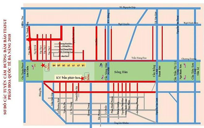 Đà Nẵng bắt đầu cấm đường chuẩn bị cho pháo hoa khai tiệc