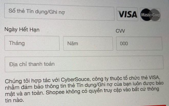 Thẻ Visa liên kết Shopee bị mất tiền không rõ lý do