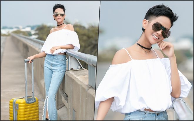 Hoa hậu H'Hen Niê cá tính, háo hức cho chuyến xuất ngoại đầu tiên sau đăng quang