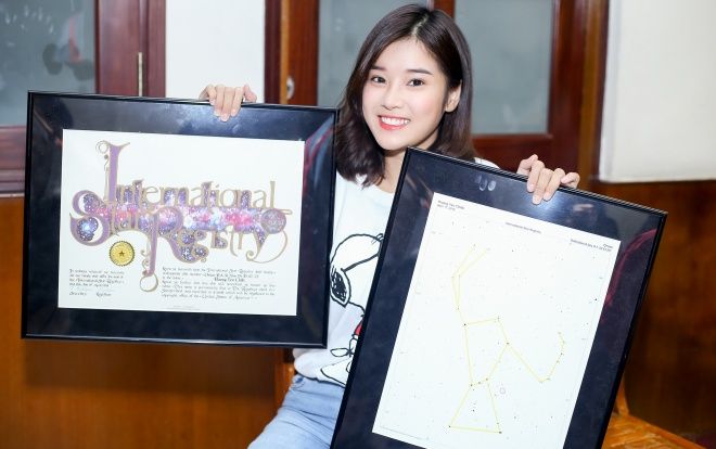 Hoàng Yến Chibi xúc động khi fan từ Mỹ gửi tặng ngôi sao mang tên mình