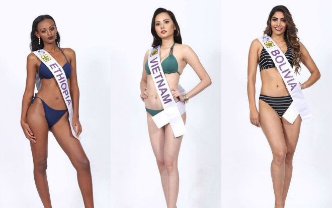 Đại diện Việt lộ thân hình kém săn chắc 'đọ dáng' dàn thí sinh kém sắc của 'Nữ hoàng Du lịch Quốc tế' 2018