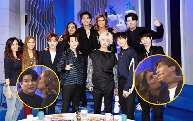 Clip: Fan phát hoảng vì Super Junior bị MC nữ Mexico kéo lên đùi ngồi, cưỡng hôn không thương tiếc!