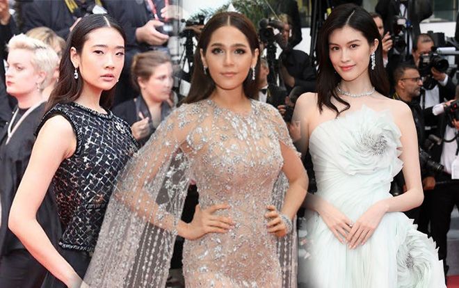 Chompoo Araya - Hà Tuệ diện váy cầu kỳ, nữ chính 'Bad Genius' già trước tuổi ở Cannes 2018 ngày thứ 3