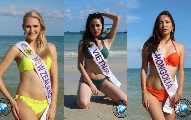 Đại diện Việt cùng dàn thí sinh 'Nữ hoàng du lịch Quốc tế' để lộ nhiều khuyết điểm khi diện bikini