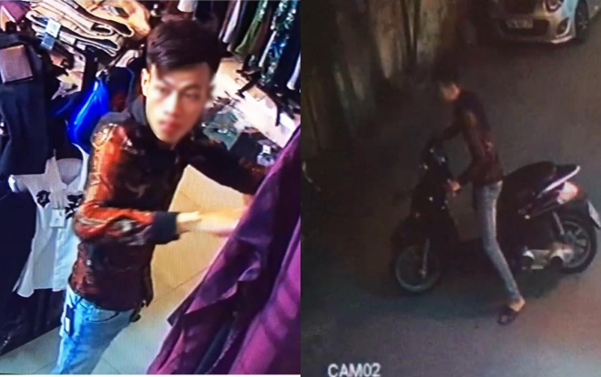 Truy tìm thanh niên giả vờ gửi quần đùi tại cửa hàng quần áo rồi quay lại lấy trộm luôn xe Liberty