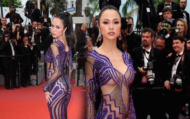 Thảm đỏ Cannes ngày 9: Vũ Ngọc Anh 'hở bạo' với váy xuyên thấu khiến nhiếp ảnh quốc tế không rời mắt