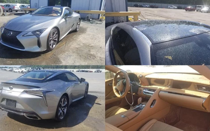Chiếc Lexus LC500 gần như mới bị bán tháo với giá rẻ sốc do dính mưa đá